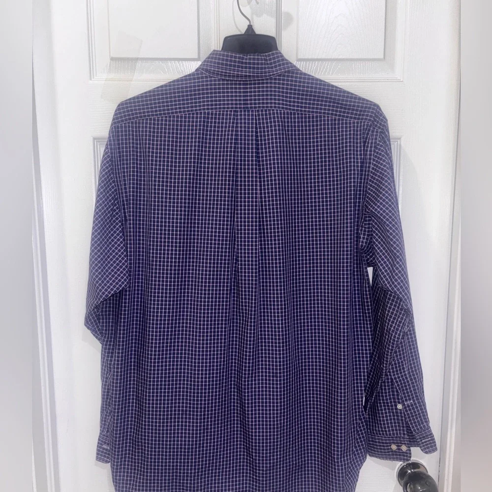 Vtg Polo Ralph Lauren Button Shirt Mens 17 36/37 Blue Yarmouth​​ - Picture 6 of 7